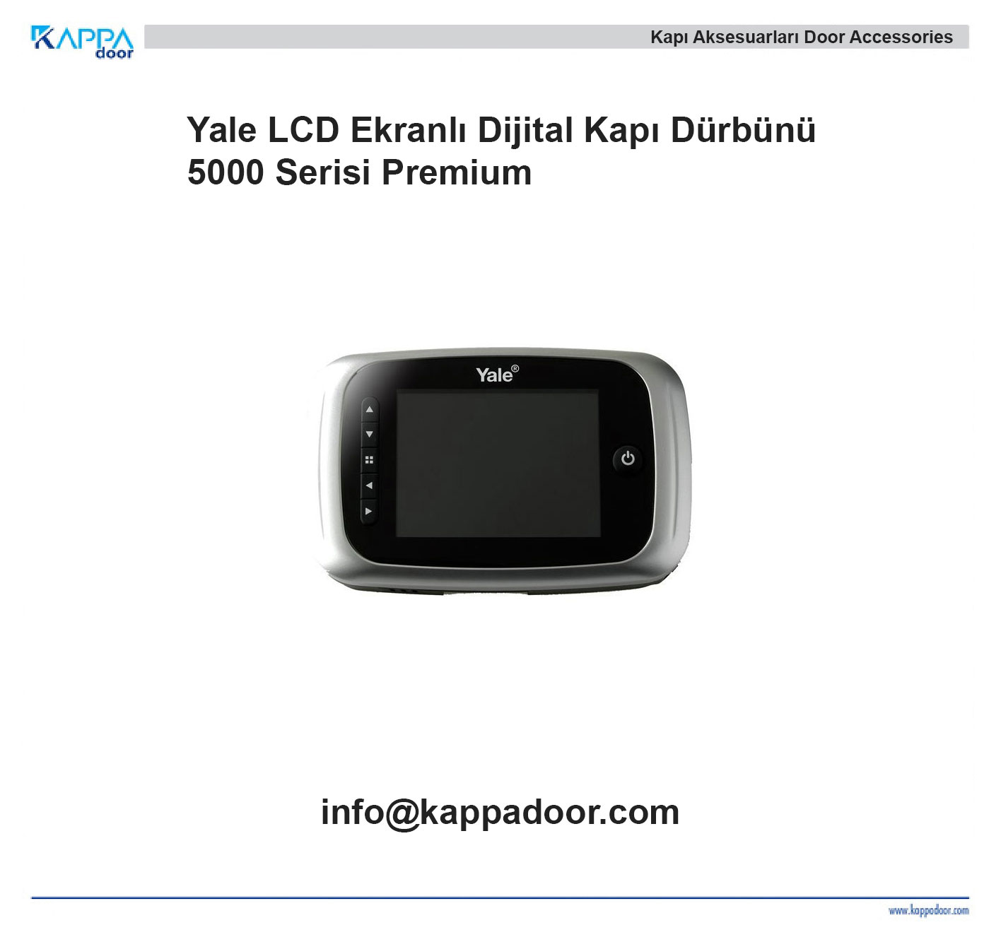 Yale LCD Ekranlı Dijital Kapı Dürbünü 5000 Serisi Premium