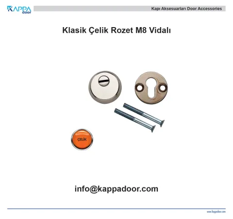 Klasik Çelik Rozet M8 Vidalı