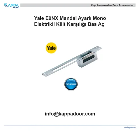 Yale E9NX Mandal Ayarlı Mono Elektrikli Kilit Karşılığı Bas Aç
